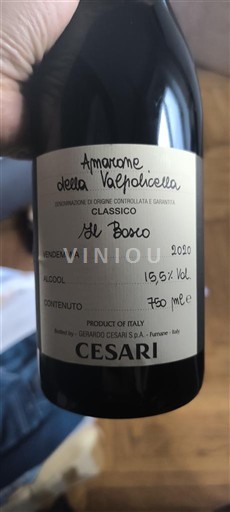 Vénétie Amarone della Valpolicella Cesari Il Bosco 2020