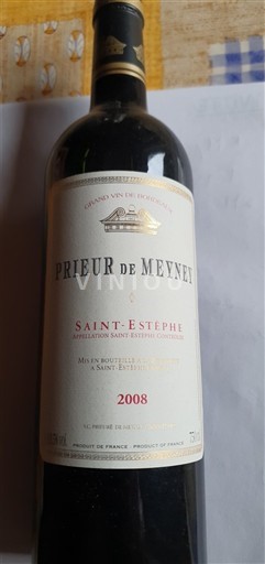 Vinos Rouge sec Prieur de Meynet 2008 Francia Burdeos Saint-Estèphe AOC