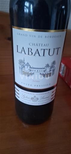 Viner Rouge sec Cuvée Prestige Château Labatut 2016 Frankrike Bordeaux Bordeaux Supérieur AOC