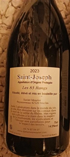 Rhône-dalen Saint-Joseph Xavier Mourier Les 85 Rangs 2023