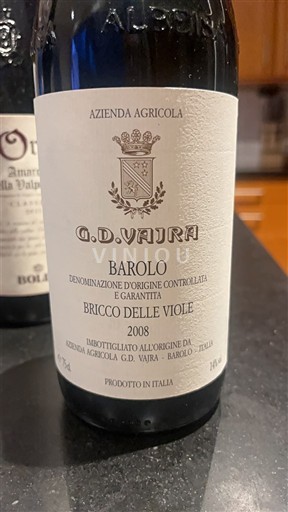 Piedmont Wines Barolo G.D. Vajra Bricco delle Viole 2008