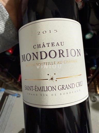 Bordeaux Saint-Émilion Grand Cru Grand Cru Mondorion 2015