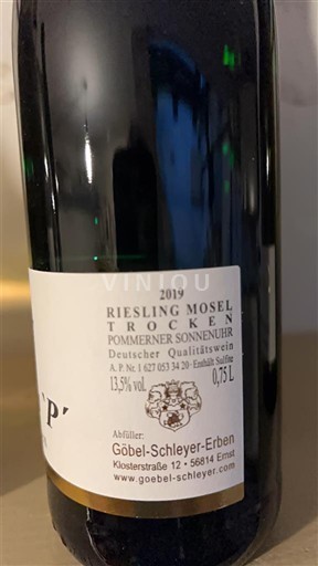 Мозель Göbel-Schleyer-Erben Pommerner Sonnenuhr 2019