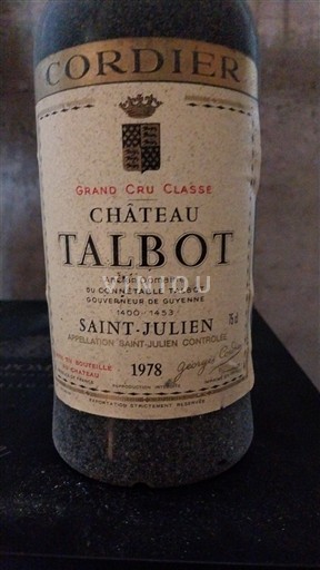 Bordeaux Saint-Julien Grand Cru Château Talbot 1978