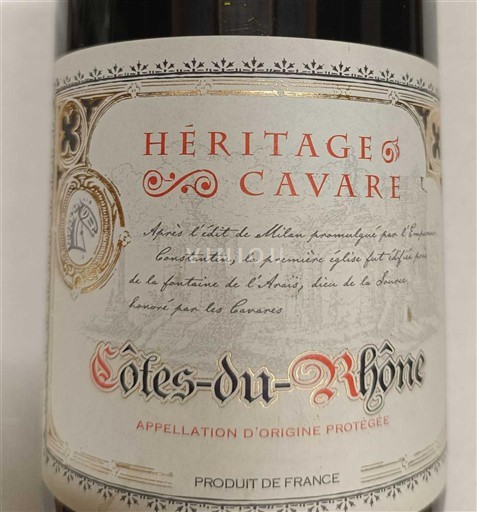 Rhônetal Côtes du Rhône Héritage Cavare Ohne Jahrgang