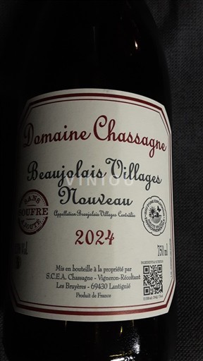 Божоле Божоле Віллаж Domaine Chassagne Beaujolais Villages Nouveau 2024