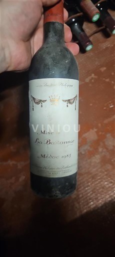 Vinhos Rouge sec La Bonronne 1981 França Bordéus Médoc AOC