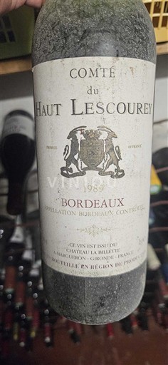 Bordeaux Comté du Haut Lescourey 1989