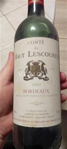 Bordeaux Comté du Haut Lescourey 1989