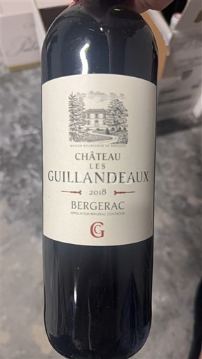 Vinos Rouge sec Château Les Guillandeaux 2018 Francia Sudoeste Bergerac AOC