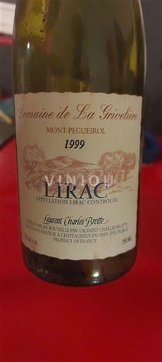 Rhônen laakso Lirac Domaine La Griveline Mont-Pequeirol 1999