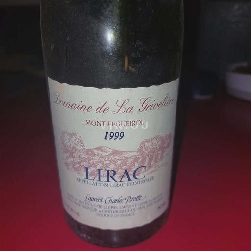 Rhône-dalen Lirac Domaine La Grivelière Mont-Peugeuirol 1999