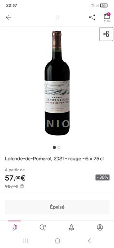 Burdeos Lalande-de-Pomerol Les Vieux Graviers 2021