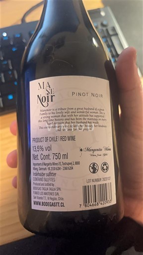 Vinos Rouge sec Pinot Noir Mañe Noir 2023 Chile Valle de Casablanca