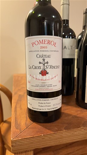 Vinos Rouge sec Château La Croix St. Vincent 2005 Francia Burdeos Pomerol AOC