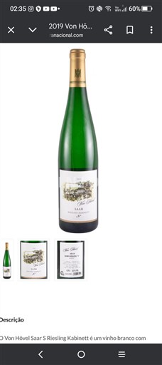 Мозель Von Hövel Saar Riesling Kabinett 2019
