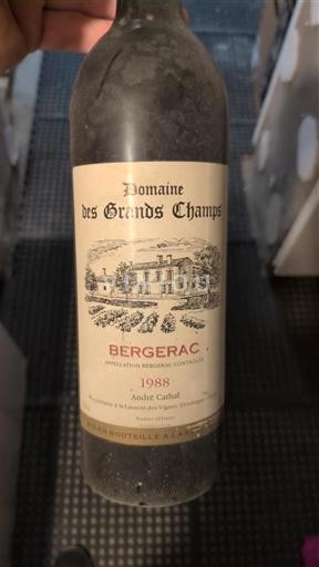 Vini Rouge sec Domaine S Grands Champs 1988 Francia Sud-Ovest Bergerac AOC