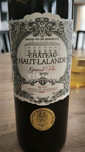 Bordeaux Blaye-Côtes-de-Bordeaux Château Haut Lalande Grand Vin 2020