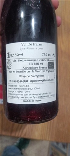 Thung lũng Rhône Les Vigneaux Be bop a lola 2025