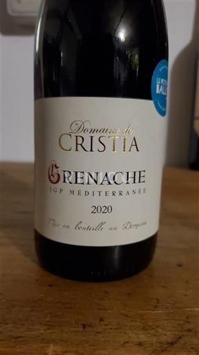 Provence, hạ lưu Rhône, Corse Địa Trung Hải Domaine Cristia Grenache 2020
