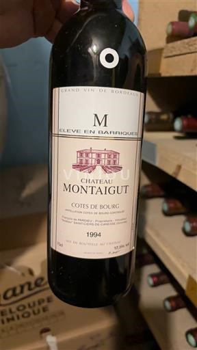 Bordeaux Côtes-de-bourg Château Montaigut M élevé en barriques 1994