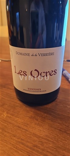 Wines Rouge sec Les Ocres Domaine La Verrière Non millésimé France Rhône Valley Ventoux AOC