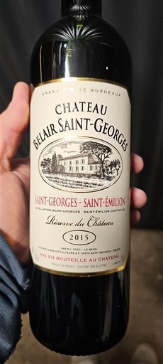Bordeaux Saint-Georges-Saint-Émilion Château Belair Saint-Georges Réserve du Château 2015