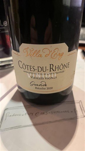 Rhône-dalen Côtes-du-Rhône Villa d'Erg Grande Récolte Vielles Vignes 2020