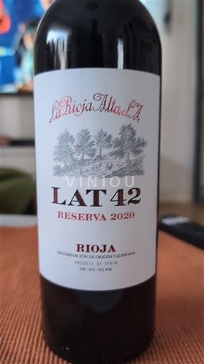 La Rioja Rioja La Rioja Alta SA LAT 42 Reserva 2020