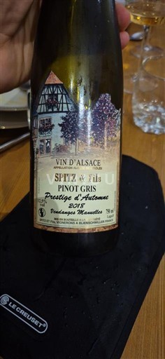 Víno Blanc moelleux Prestige d'Automne Spitz & Fils 2018 Francie Alsasko Vin de France