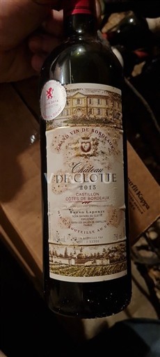 Bordeaux Castillon Côtes de Bordeaux Château Clotte 2015