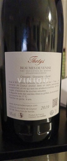 Thung lũng Rhône Beaumes de Venise Domaine S Coyotes Thetys 2019