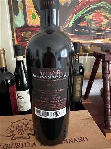 Apulija Primitivo di Manduria Velar 2019