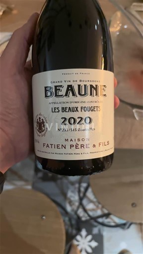 Burgund Beaune Maison Fatien Père & Fils Les Beaux Fougets 2020