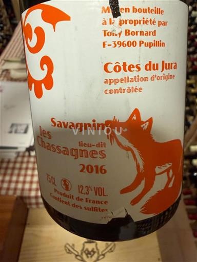 Jura Côtes-du-Jura Tony Bornard Savagnin Les Chassagnes 2016