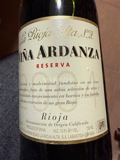 La Rioja Rioja La Rioja Alta S.A Viña Ardanza Reserva 1973