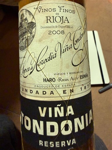 Ла-Ріоха Ріоха R. López de Heredia Viña Tondonia Viña Tondonia Reserva 2007