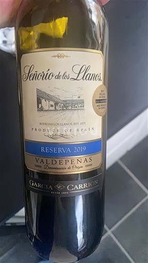 Castilia-La Mancha Valdepeñas Señorío de los Llanos Reserva 2019