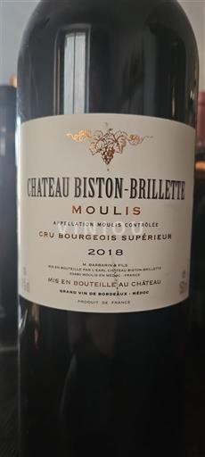 Bordeaux Không được chỉ định Château Biston-Brillette 2018