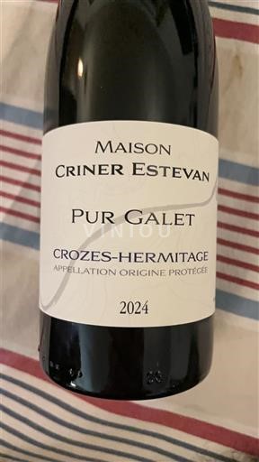 Вина Rouge sec Pur Galet Maison Criner Estevan 2024 Francuska Рона долина Кроз-Ермитаж AOC