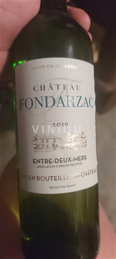 Wines Blanc sec Château Fondarzac 2019 France Bordeaux Entre-Deux-Mers AOC