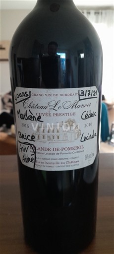 Бордо Лаланд-де-Помроль Château Le Manoir Prestige 2016