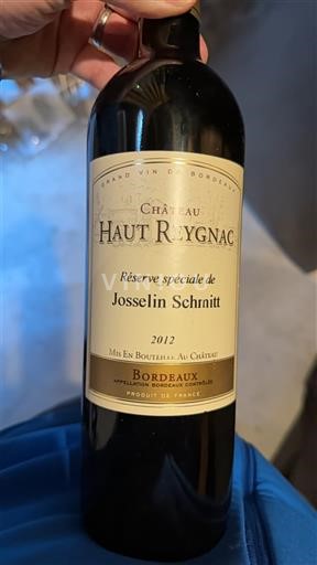 Bordeaux Château Haut RygNac Réserve spéciale de Josselin Schnitt 2012