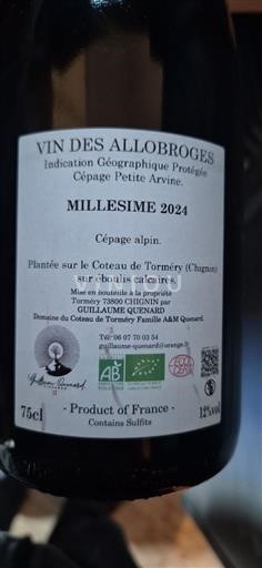 Альпи та Ронські землі Аллоброгське вино Guillaume Quenard Petite Arvine 2024