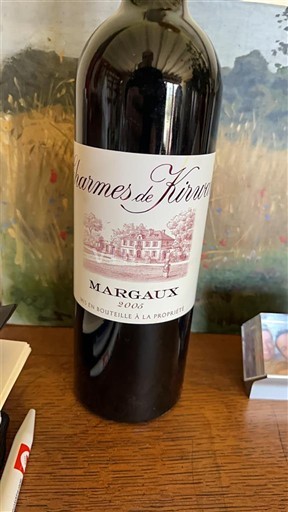 Viner Rouge sec Charmes de Kirwan 2005 Frankrike Bordeaux Margaux AOC