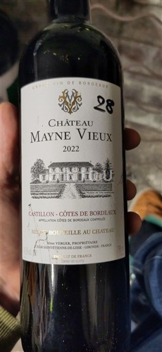 Бордо Кастійон-Кот-де-Бордо Château Mayne Vieux 2022