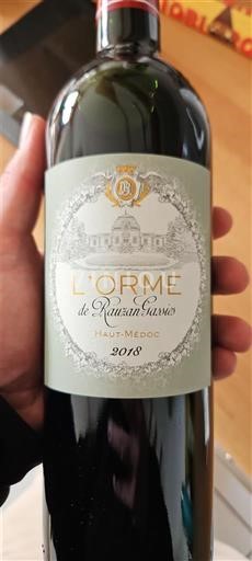 Bordeaux Haut-Médoc Rauzan-Gassies L'Orme de Rauzan-Gassies 2018