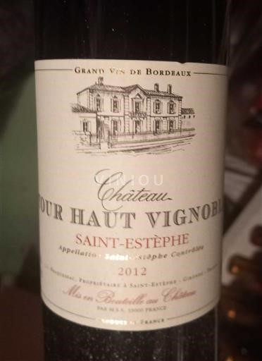 Бордо Сен-Естеф Château Tour Haut Vignoble 2012