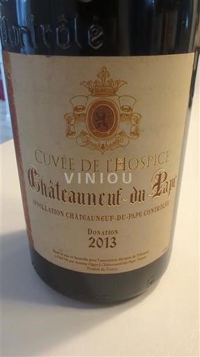 Thung lũng Rhône Châteauneuf-du-pape Château Hospice de Châteauneuf-du-Pape de l'Hospice 2013