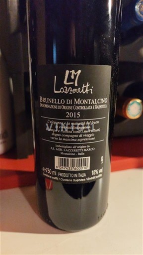 Тоскана Брунелло ді Монтальчино Lazzeretti 2015